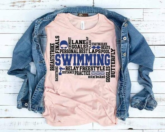 swimming swim lover t shirt