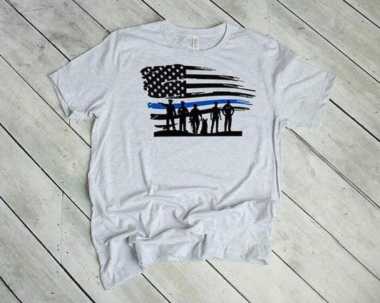blue line flag t shirt