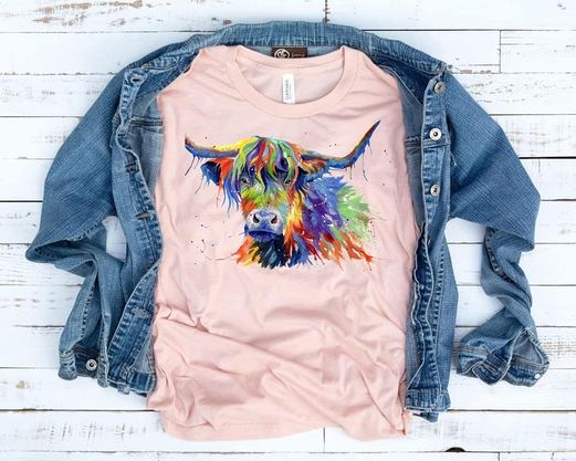 highland cow watercolor dc branded