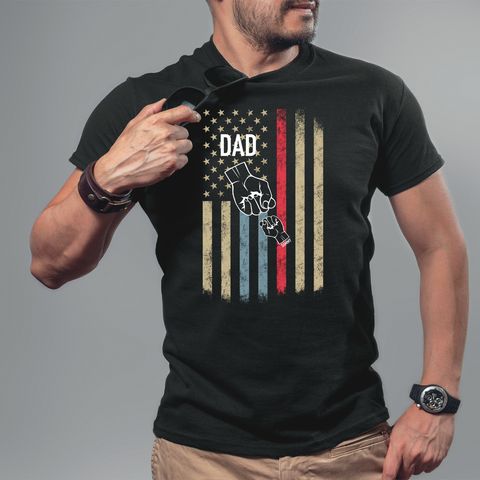 dad hand flag fathers day tee