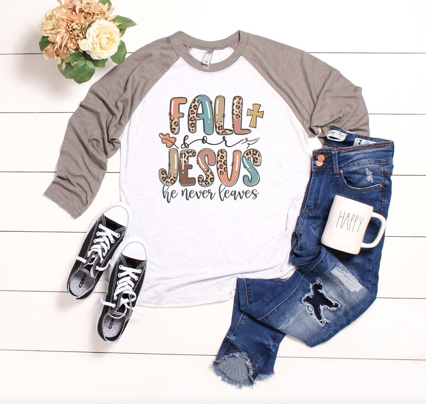 Fall for Jesus Three Quarter Sleeve