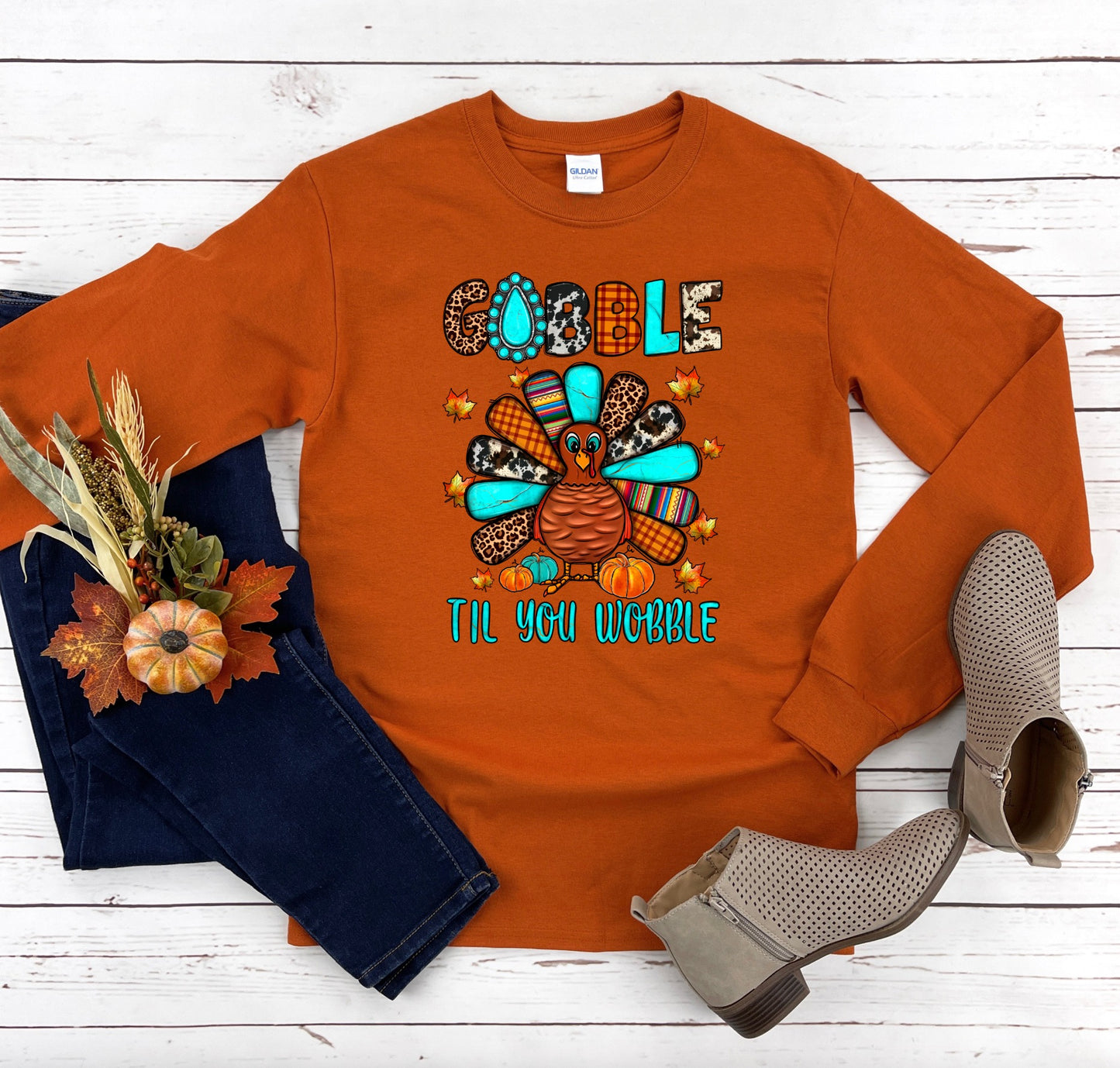 Gobble till you Wobble Long Sleeve Tee