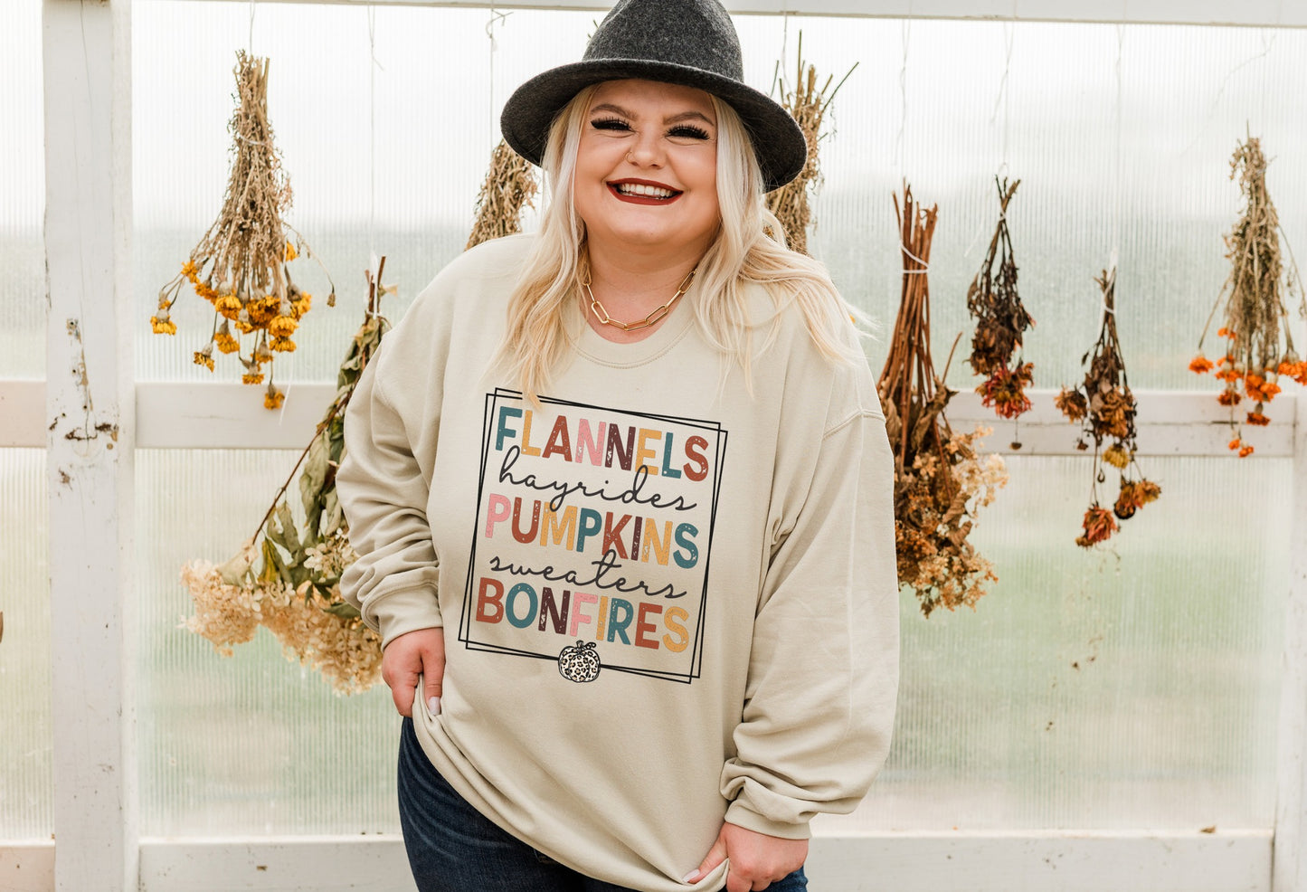 Flannels Hayrides Pumpkins Sweaters Bonfires Sweatshirt