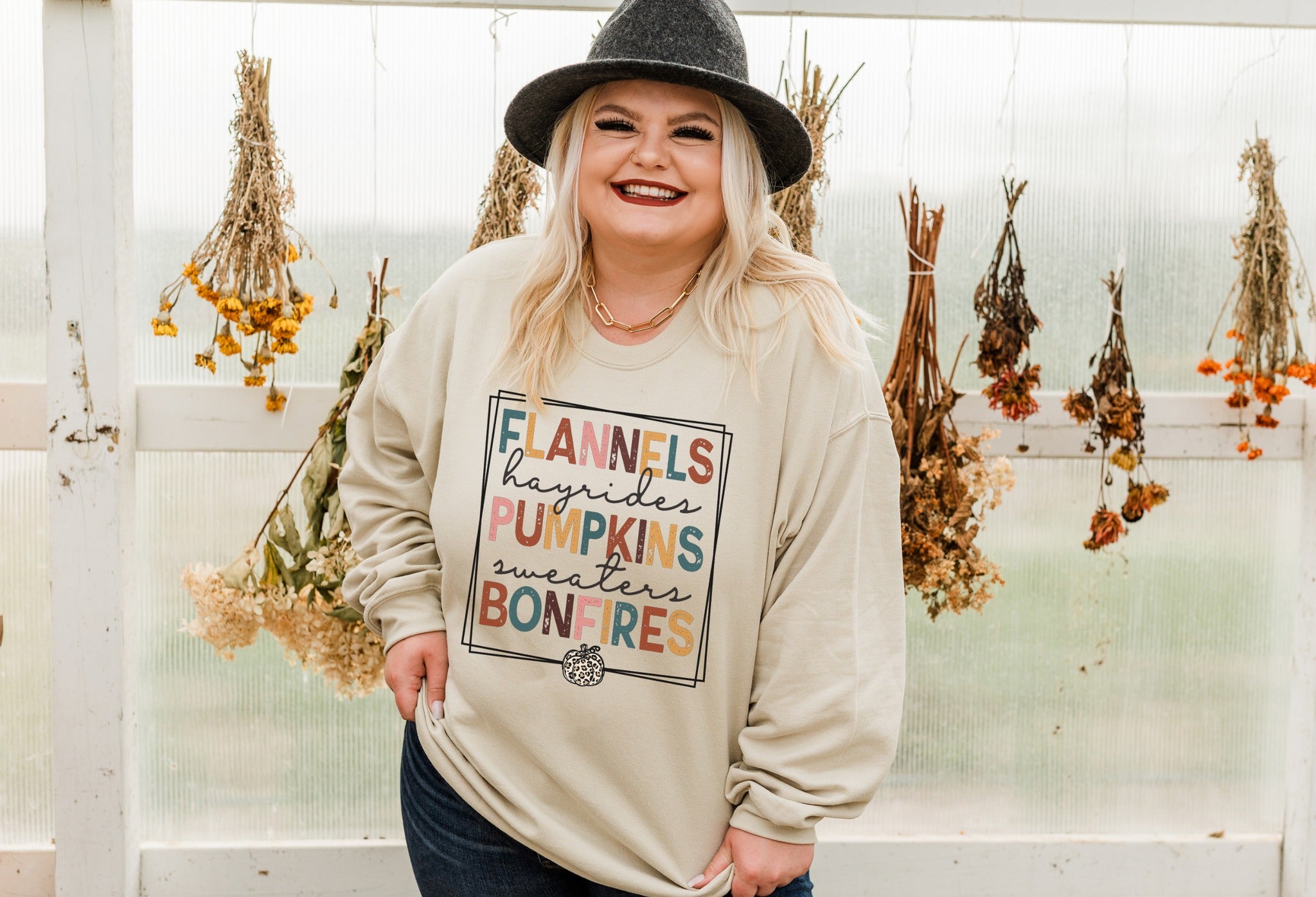 Flannels Hayrides Pumpkins Sweaters Bonfires Sweatshirt