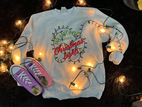 Christmas Lights Front Bright Crewneck Sweatshirt