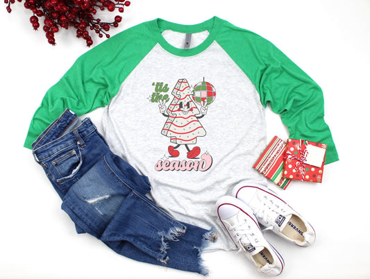 Tis the Season Debbie Three Quarter Sleeve