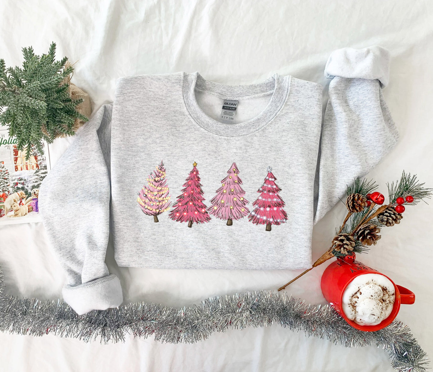 Christmas Trees Pink Crewneck