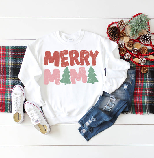 Merry Mama Distressed Crewneck