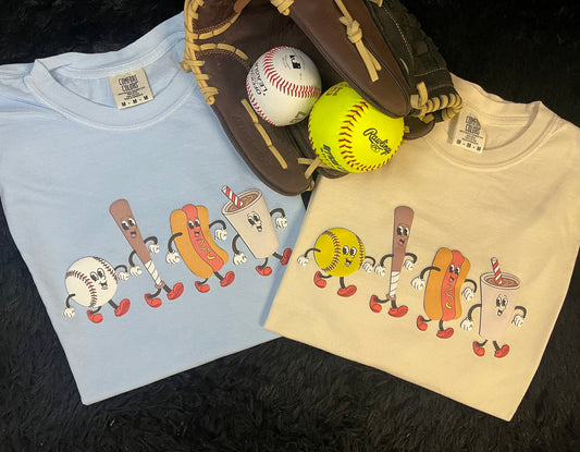 Baseball People Printed Puff