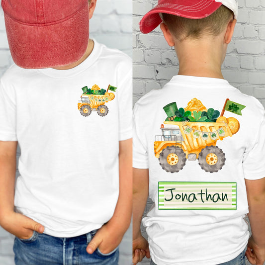 Custom Kid Tractor Name Short Sleeve