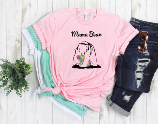 Autism Mama Bear Black