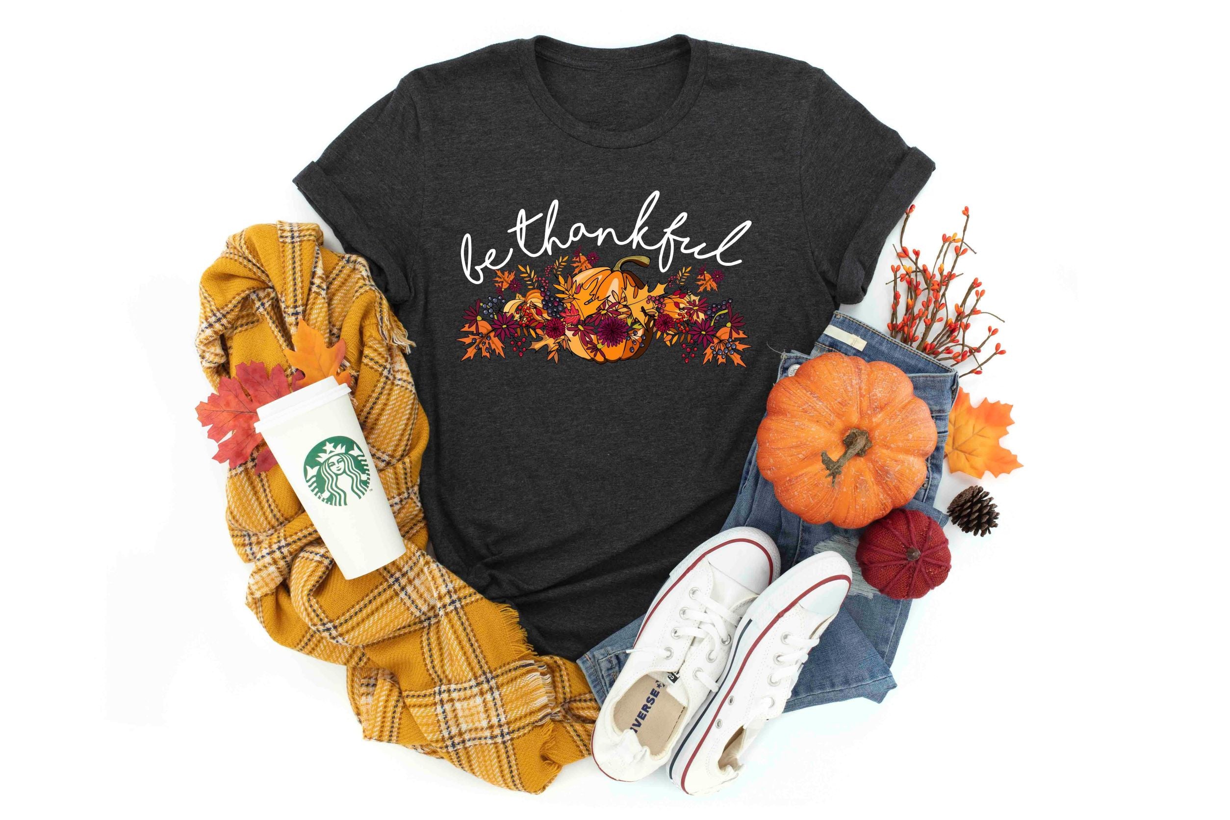 Be Thankful Pumpkin and Leaves