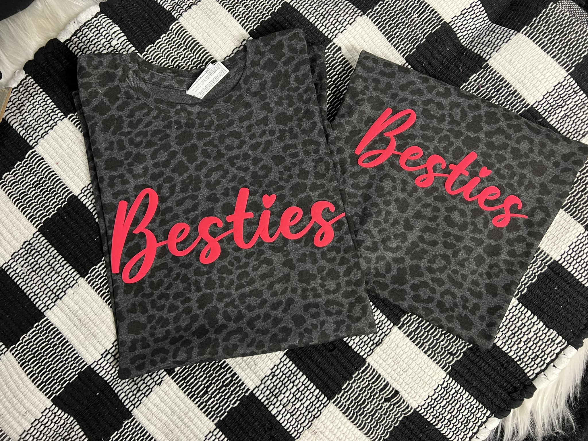 Besties Leopard Tee  Puff