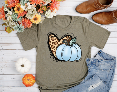 leopard heart blue pumpkin