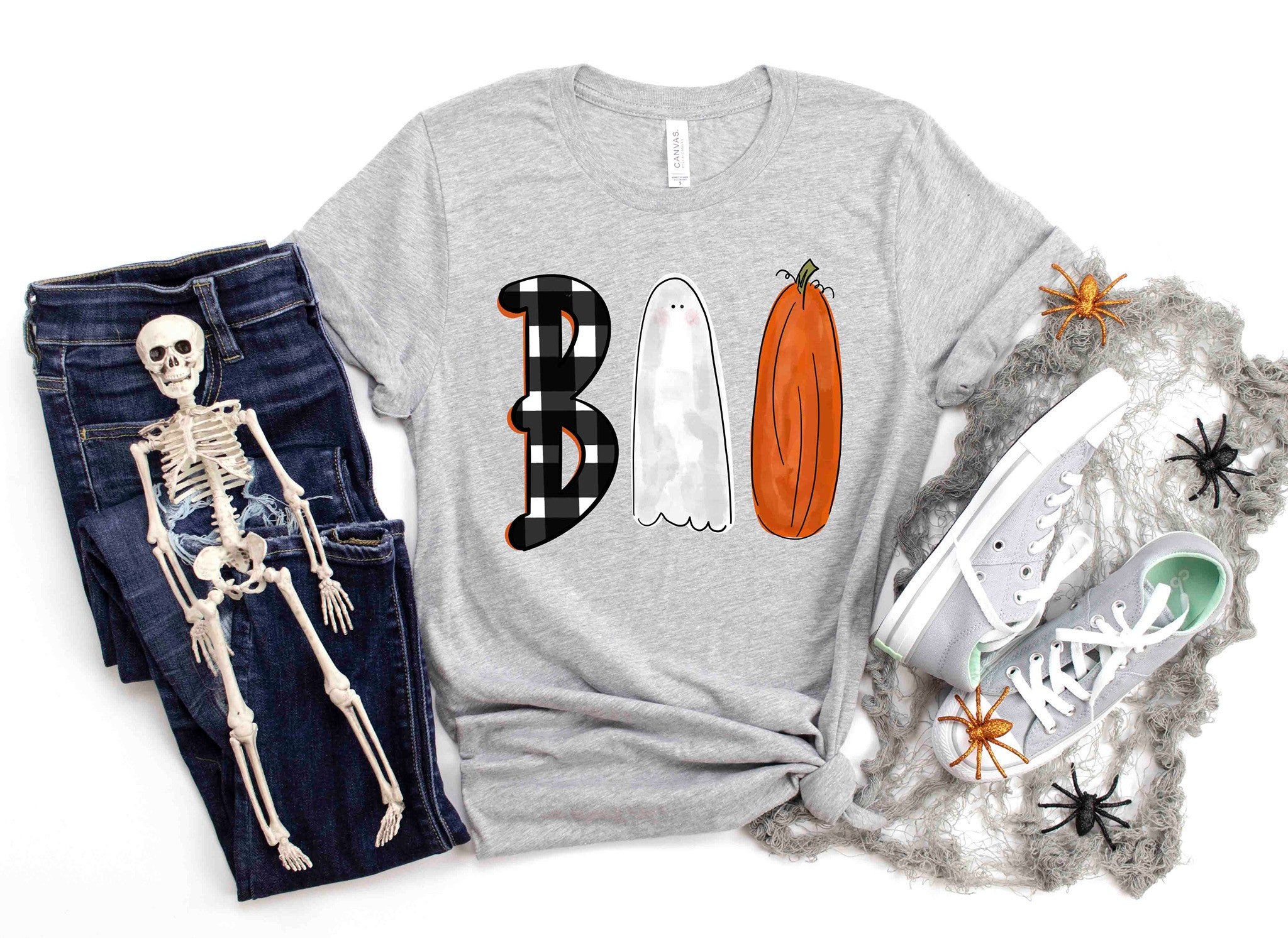 boo ghost plaid