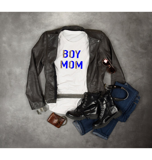 boy mom leopard block blue