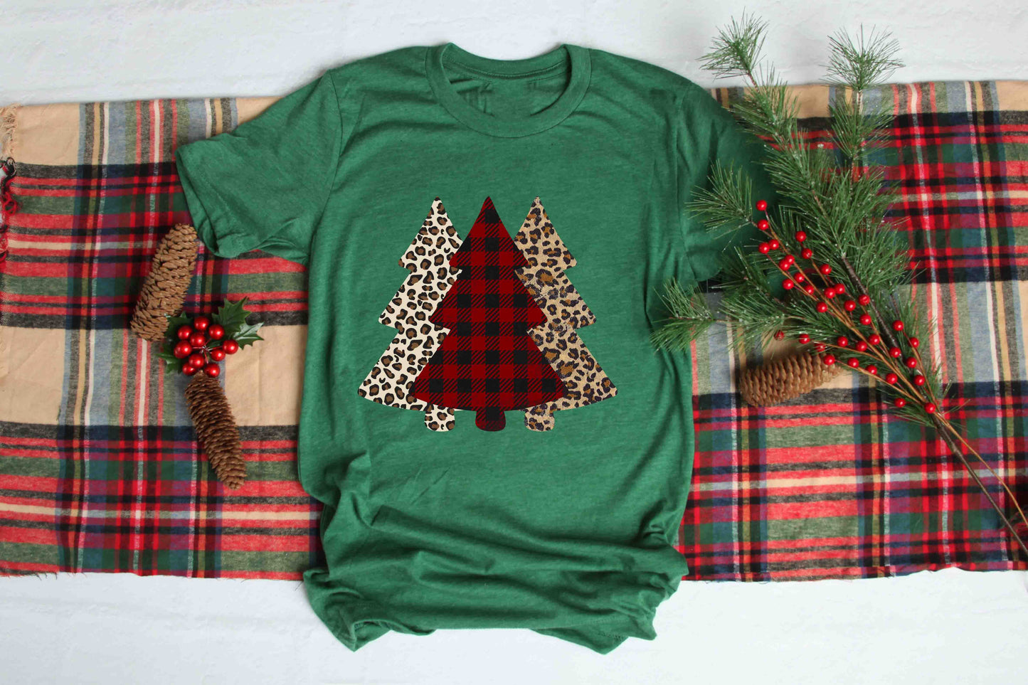 buffalo plaid leopard trees