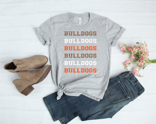 bulldogs leopard white and orange