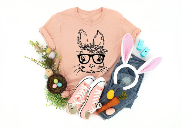 bunny floral glasses