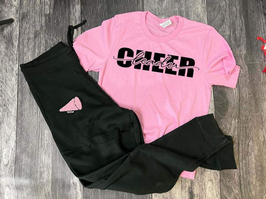 cheer leader black combo set tee