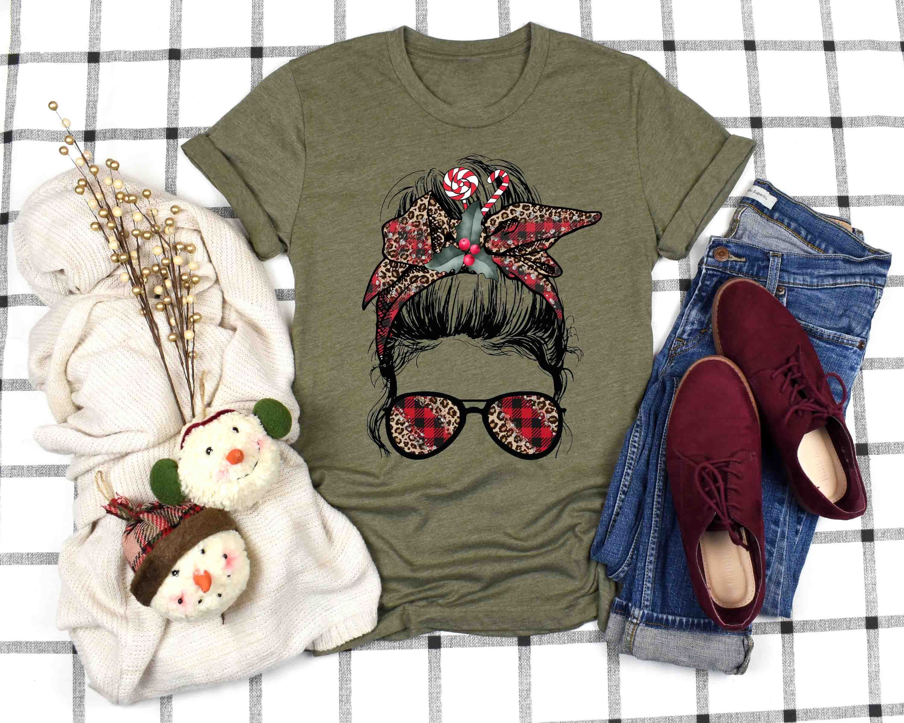 christmas messy bun