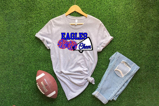 eagles cheer red blue