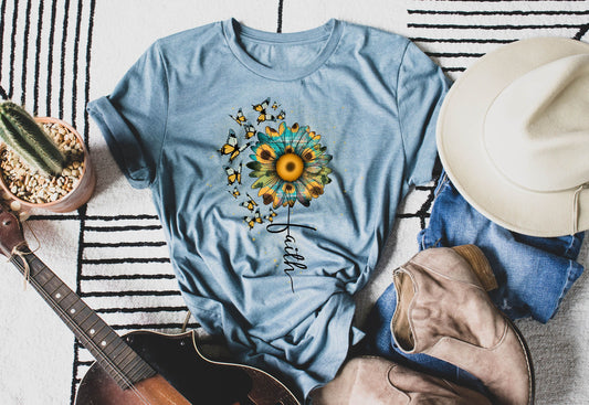faith butterfly sunflower