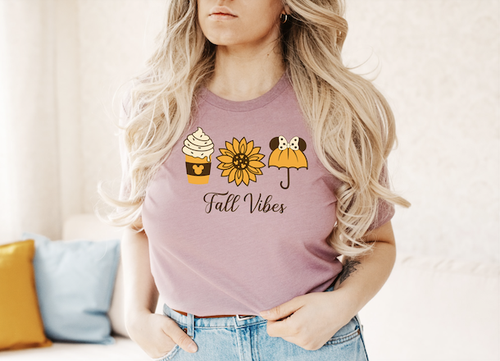 fall vibes latte sunflower umbrella