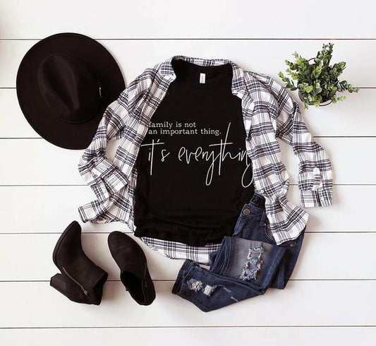 family its not an important thing its everything inspirational t shirt