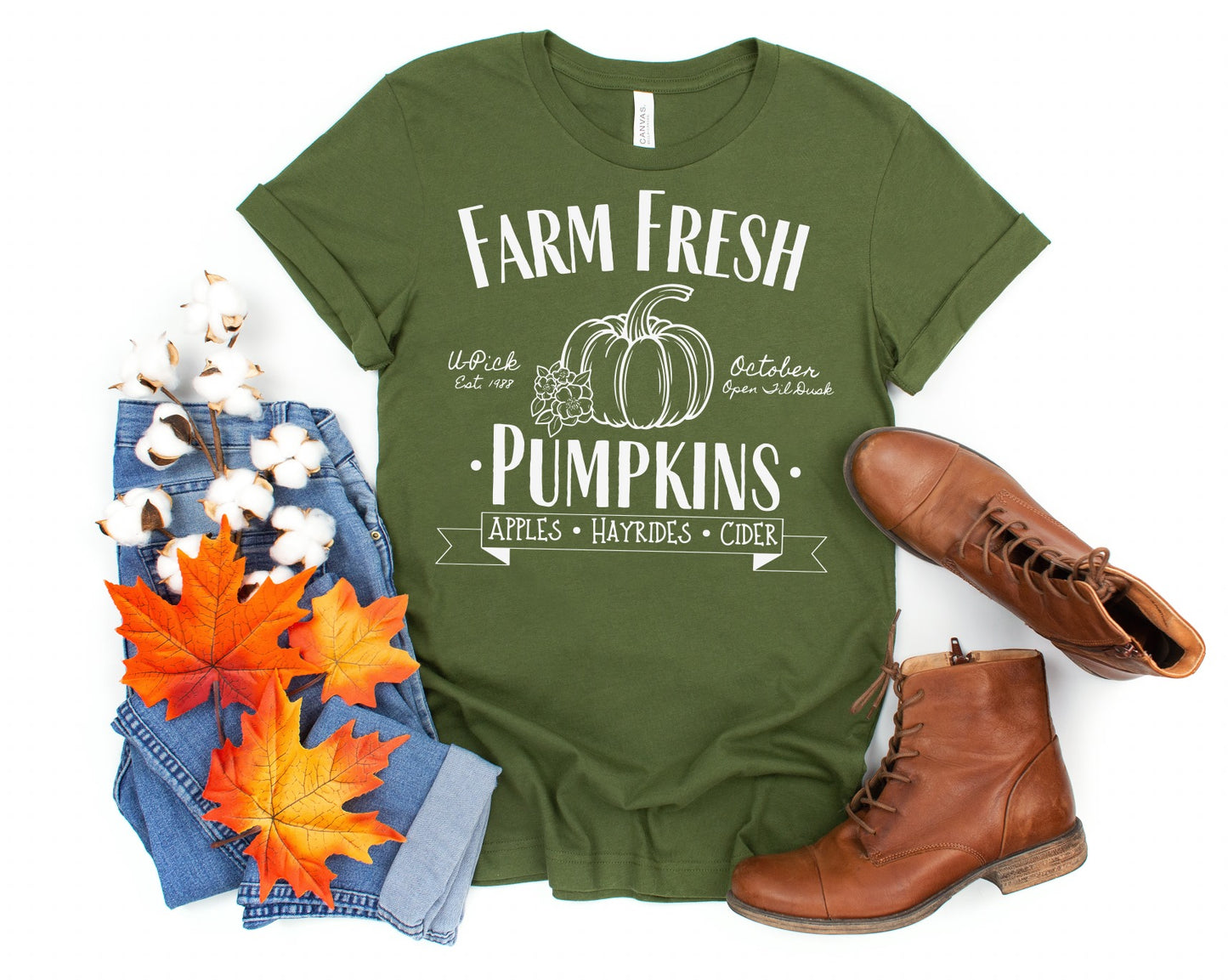 farm fresh pumpkins white