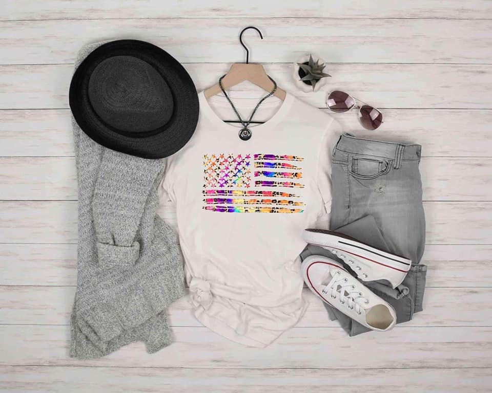 leopard colorful flag