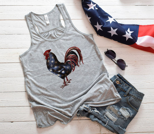flag rooster rocker tank