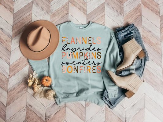 flannels hayrides pumpkins leopard block