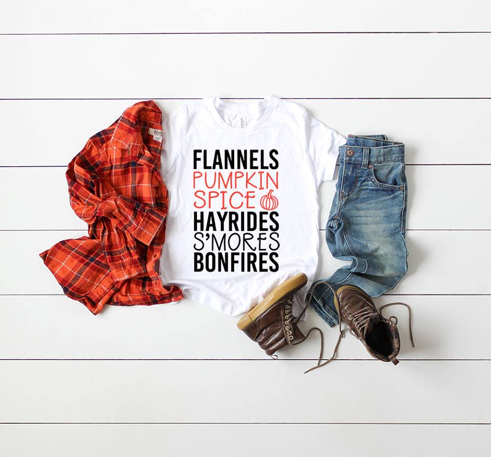 flannels pumpkins spice hayrides smores bonfires