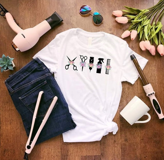 floral hair dresser tools