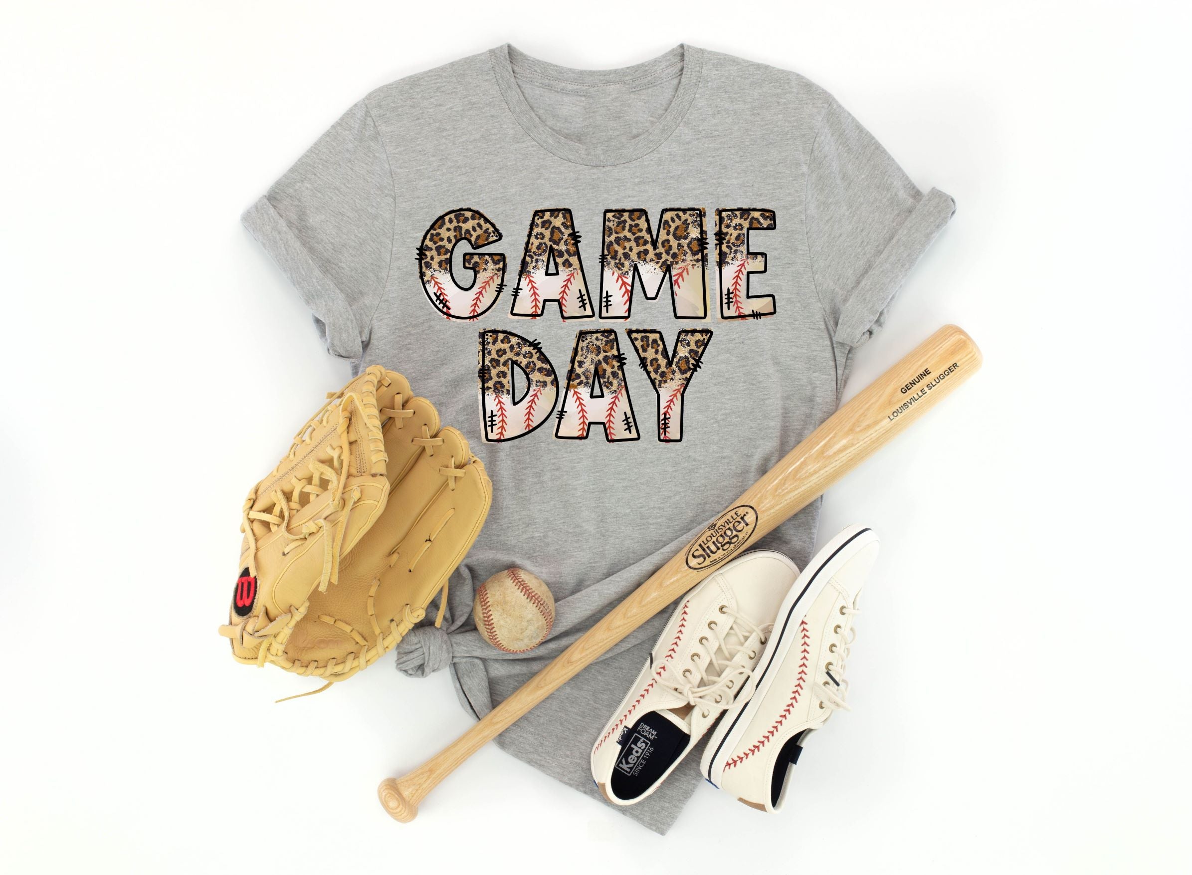 gameday half leopard baseball
