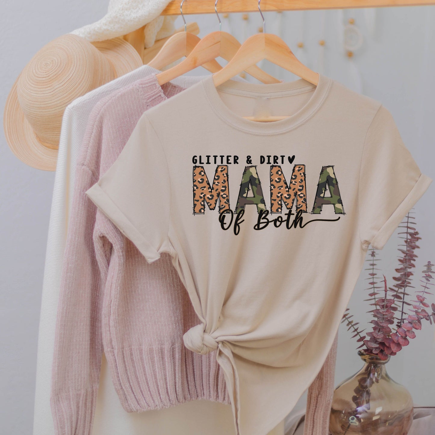 glitter and dirt leopard camo mama