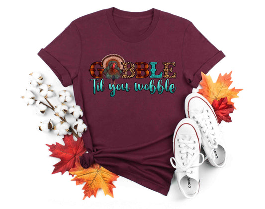 gobble til you wobble leopard plaid