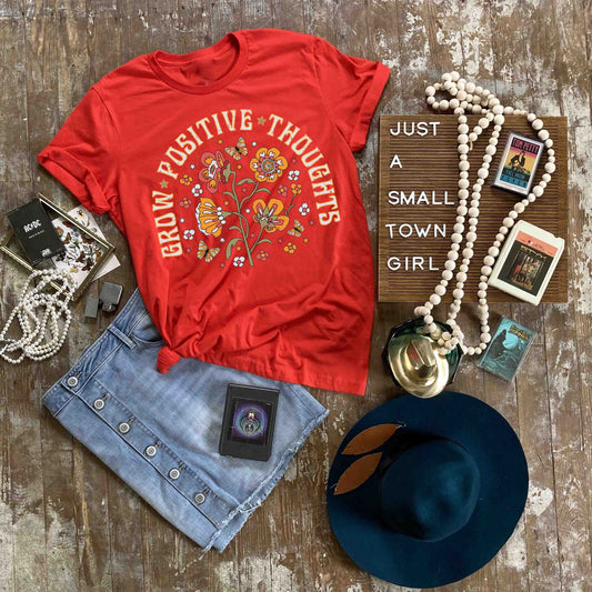 grow positive thoughts vintage flowers