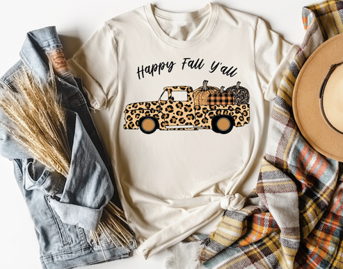 happy fall yall leopard truck