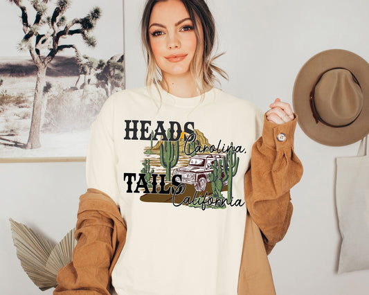 heads carolina tails california desert