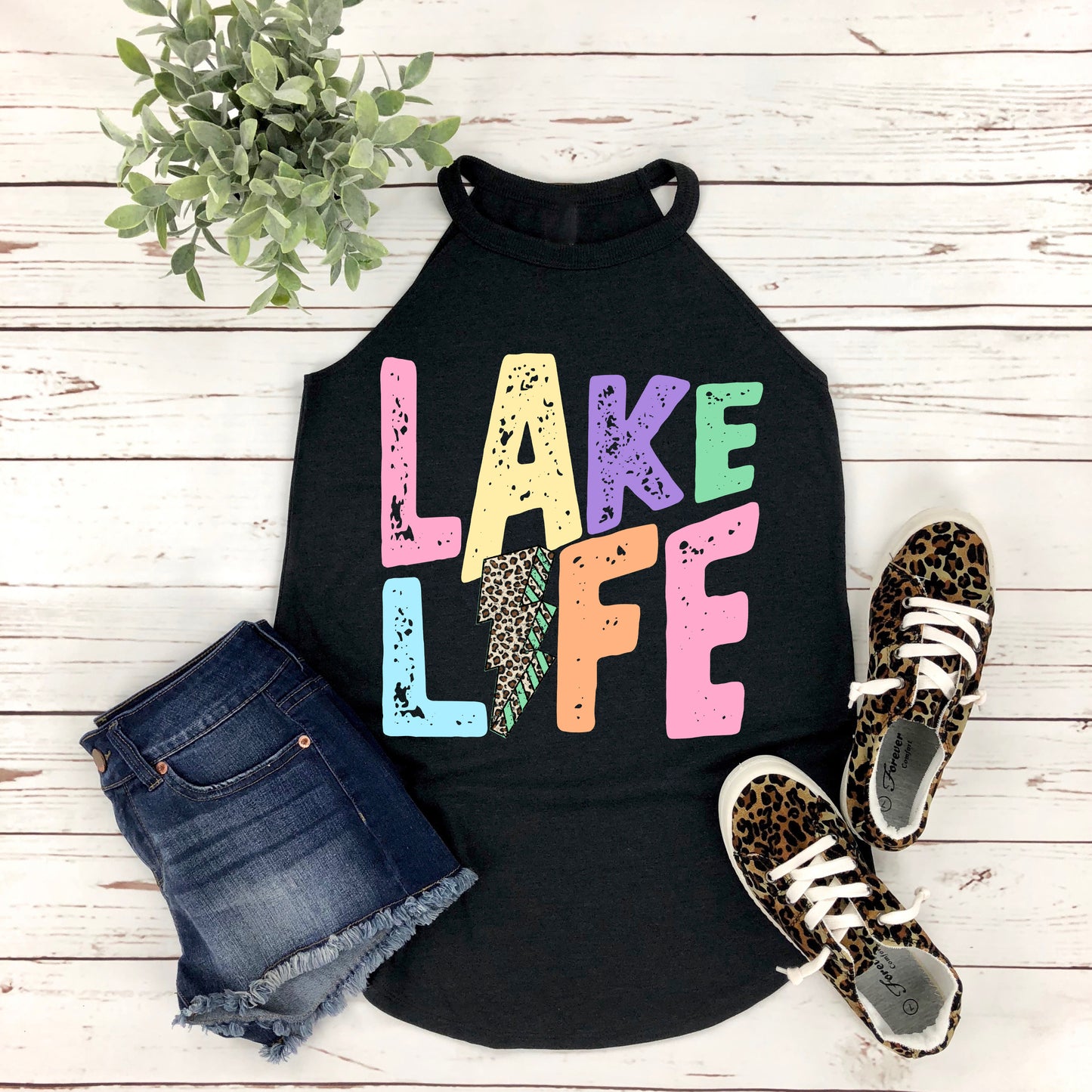 lake life pastel rocker tank