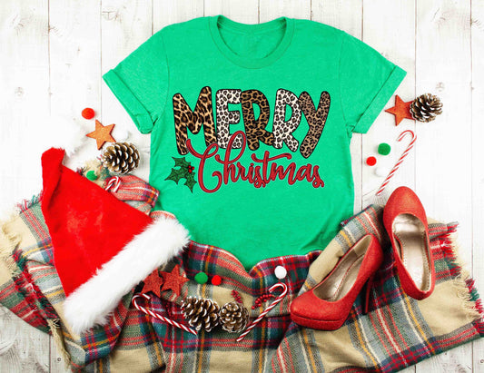 leopard holly merry christmas