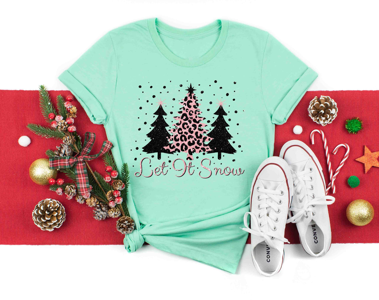 let it snow pink glitter trees