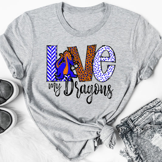 love dragon blue orange