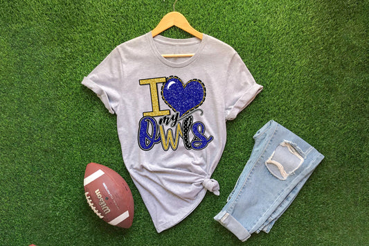 love owls blue yellow