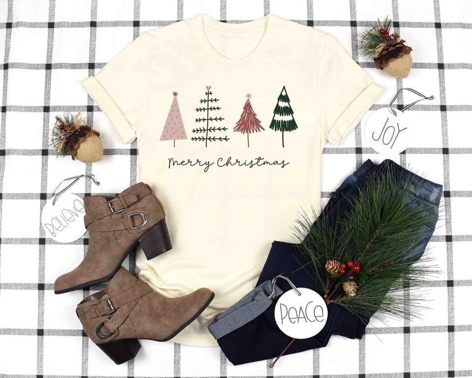 merry christmas boho stick trees