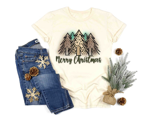 merry christmas neutral trees