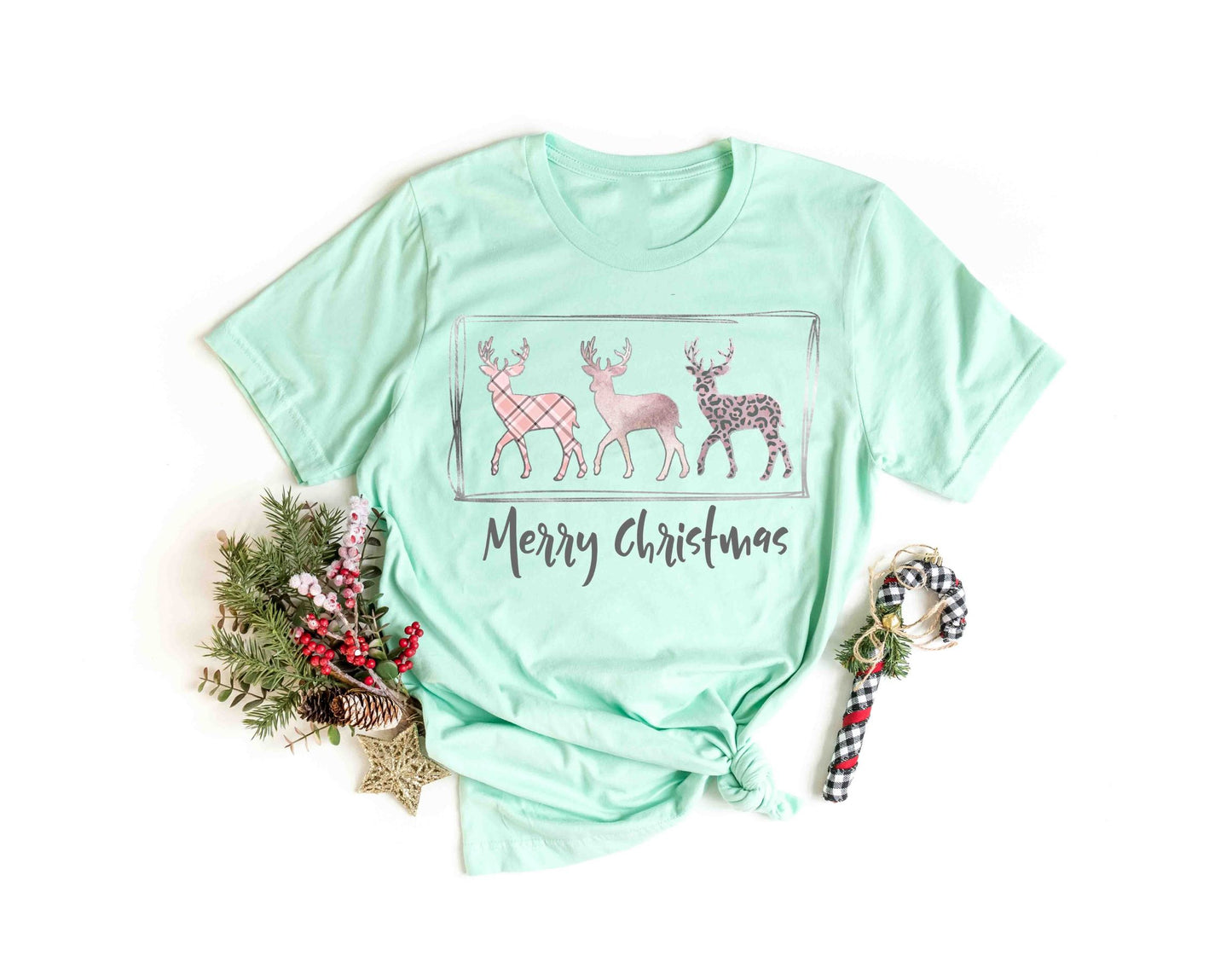 merry christmas pink deer
