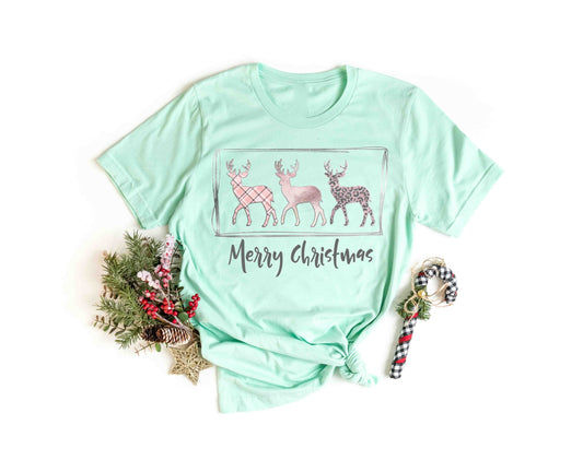 merry christmas pink deer